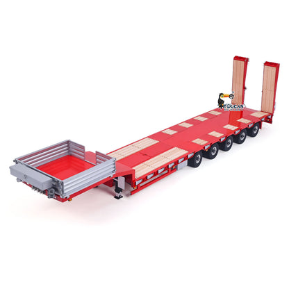 In Stock 5 Axles Steering LESU 1/14 Metal Semi Trailer Hydraulic Lifting Tailboard Electric Support Legs for DIY RC Tractor Truck Model