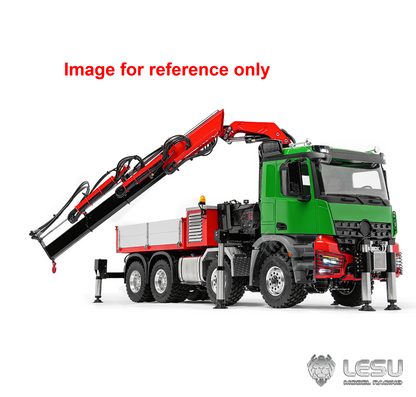 LESU 3363 1/14 Metal RC Hydraulic Crane Truck Z0080 8X8 Axle Diff Lock 3Speed Remote Control Lorry 7CH Valve 6 Outriggers Light Sound
