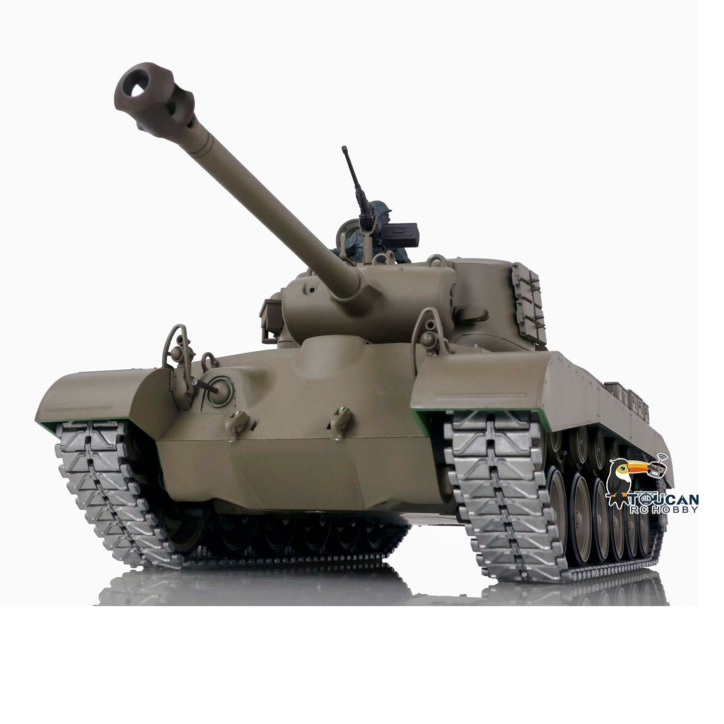 TOUCAN RC HOBBY Henglong 1/16 TK7.0 3838 USA M26 Pershing 3839 Walker Bulldog M41A3 RTR RC Tank 360 Degrees Turret IR BB Smoke Metal Sprockets Tracks Gearbox