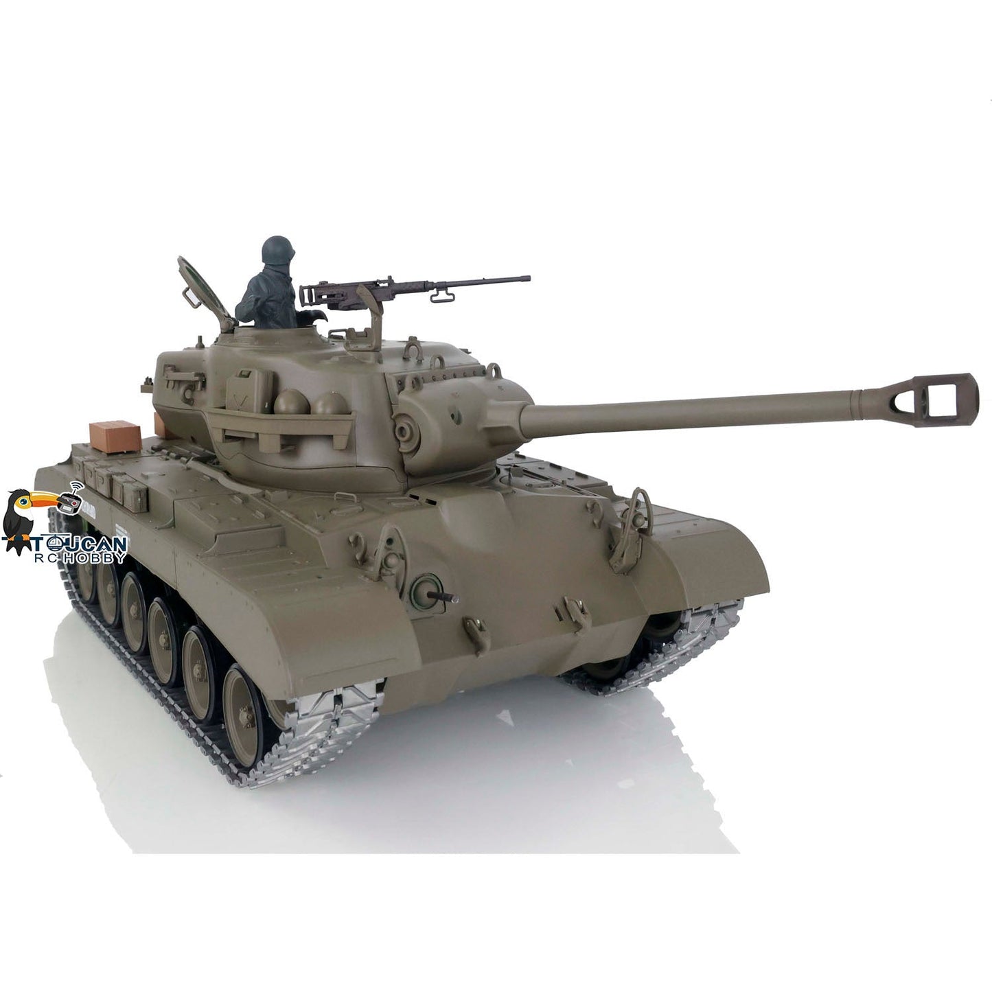 TOUCAN RC HOBBY Henglong 1/16 TK7.0 3838 USA M26 Pershing 3839 Walker Bulldog M41A3 RTR RC Tank 360 Degrees Turret IR BB Smoke Metal Sprockets Tracks Gearbox
