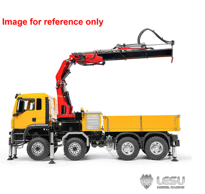 LESU Z0082 1/14 Metal 8X8 RC Hydraulic Crane Truck 3 Speed Remote Control Lorry Model 7CH Valves 6 Outriggers Light Sound Axle Diff Lock