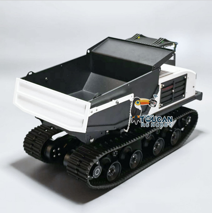 WKLC Metal 1/14 Hydraulic RC Dump Truck T14R Panther Crawler Tracked Tipper Construction Machine Light Sound System Flysky ST8 Radio