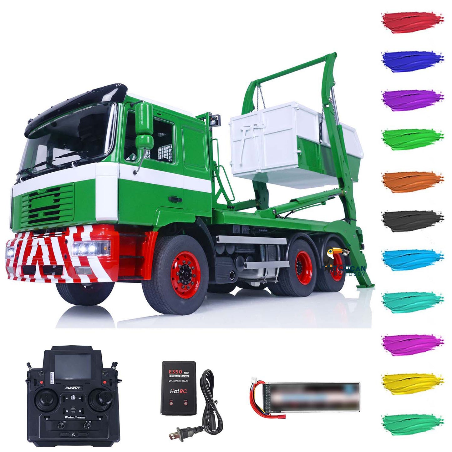 6X4 F2000 metal garbage truck hydraulic swing arm light sound 2 speed transmission
