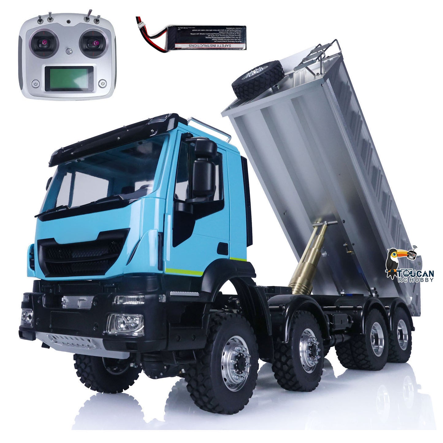 LESU 1/14 Painted RTR RC Hydraulic Dump Truck 8X8 for Metal Chassis Lock Differential Steering Servo Charger ESC