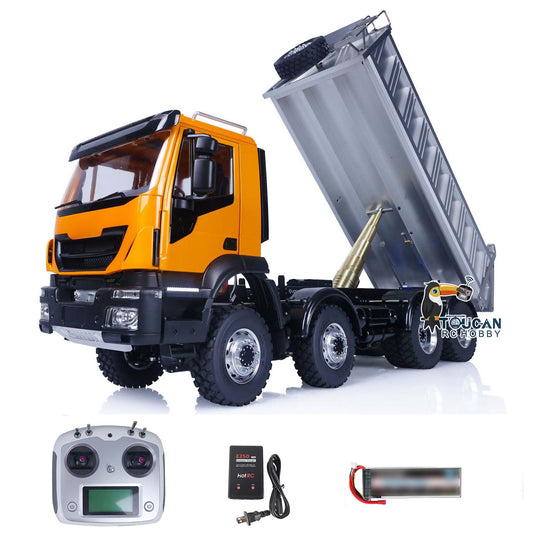 LESU 1/14 Painted RTR RC Hydraulic Dump Truck 8X8 for Metal Chassis Lock Differential Steering Servo Charger ESC