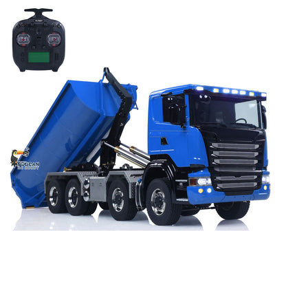 TOUCAN RC HOBBY LXY 1/14 Hydraulic RC Roll On Off Dump Truck 8x8 3Speed Gearbox Remote Control Full Tipper 770S Axle Locks Metal Shafts
