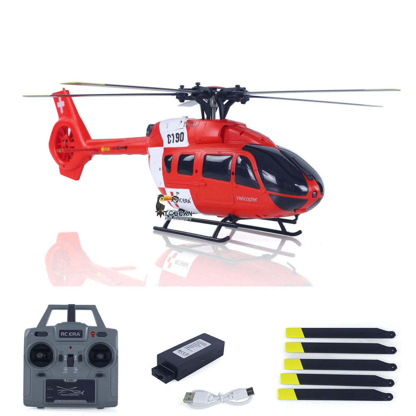 US Stock 1/30 RC ERA 2.4G 6CH Remote Control Helicopter C190 H145 6-Axis Gyro Optical Flow Localization Altitude Hold Flybarless RTF
