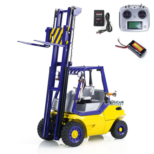TOUCAN RC HOBBY LXY 1/14 Metal Hydraulic RC Forklift Remote Controlled Wheeled Transfer Car Construction Vehicles Light Sound FlySky I6S Radio Controller PNP RTR