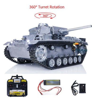 IN STOCK Mato 100% Metal 1/16 German Panzer III BB Shooting RTR Radio Control Tank Ready-To-Run 1223 2.4G Main Board Charger Receiver 360Degrees