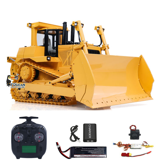 JDModel 1/14 Metal RC Hydraulic Bulldozer DXR2 Remote Controlled Earth Moving Machine Model JDM-201 New Sound System Light ST8 Remote Controller Motor
