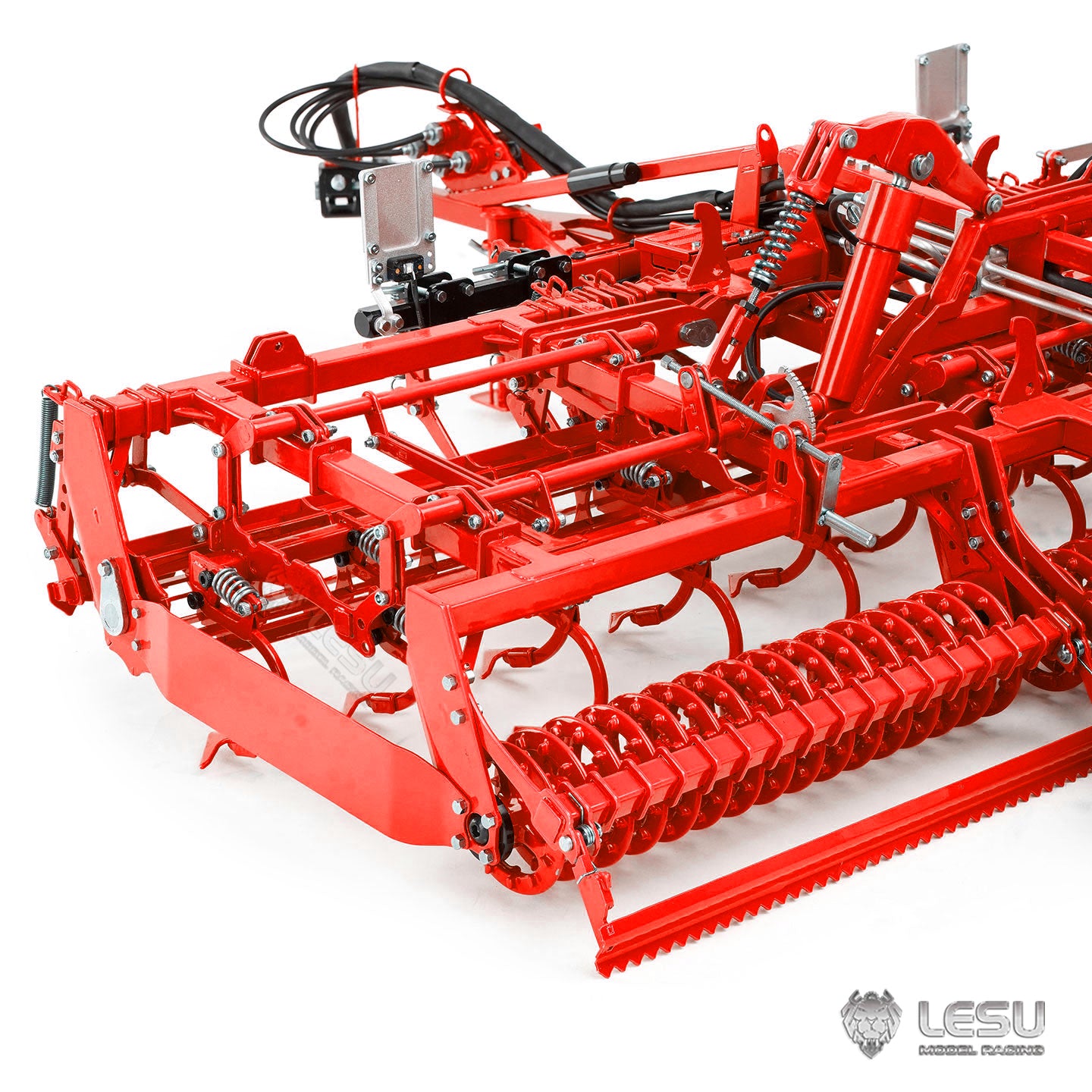 LESU Metal 4x4 1/14 RC Tractor Truck AOUE 1050 K500 Seedbed Pre-sowing Soil Preparation Planter Plough Hydraulic Agricultural Vehicles Frsky PL18EV Lite
