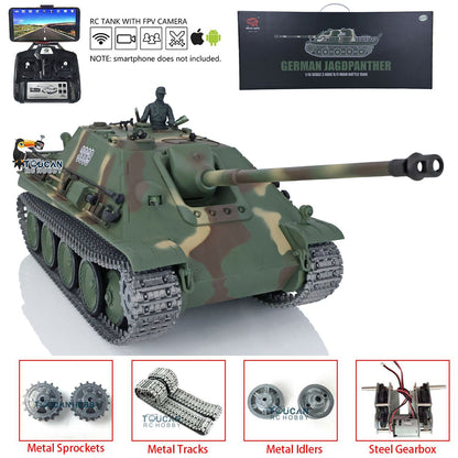 TOUCAN RC HOBBY Henglong 1/16 TK7.0 Promotion German Jadpanther 3869 RTR RC Tank FPV Infrared Combat Smoke BB Unit Metal Sprockets Idlers Wheels Tracks Steel Gearbox