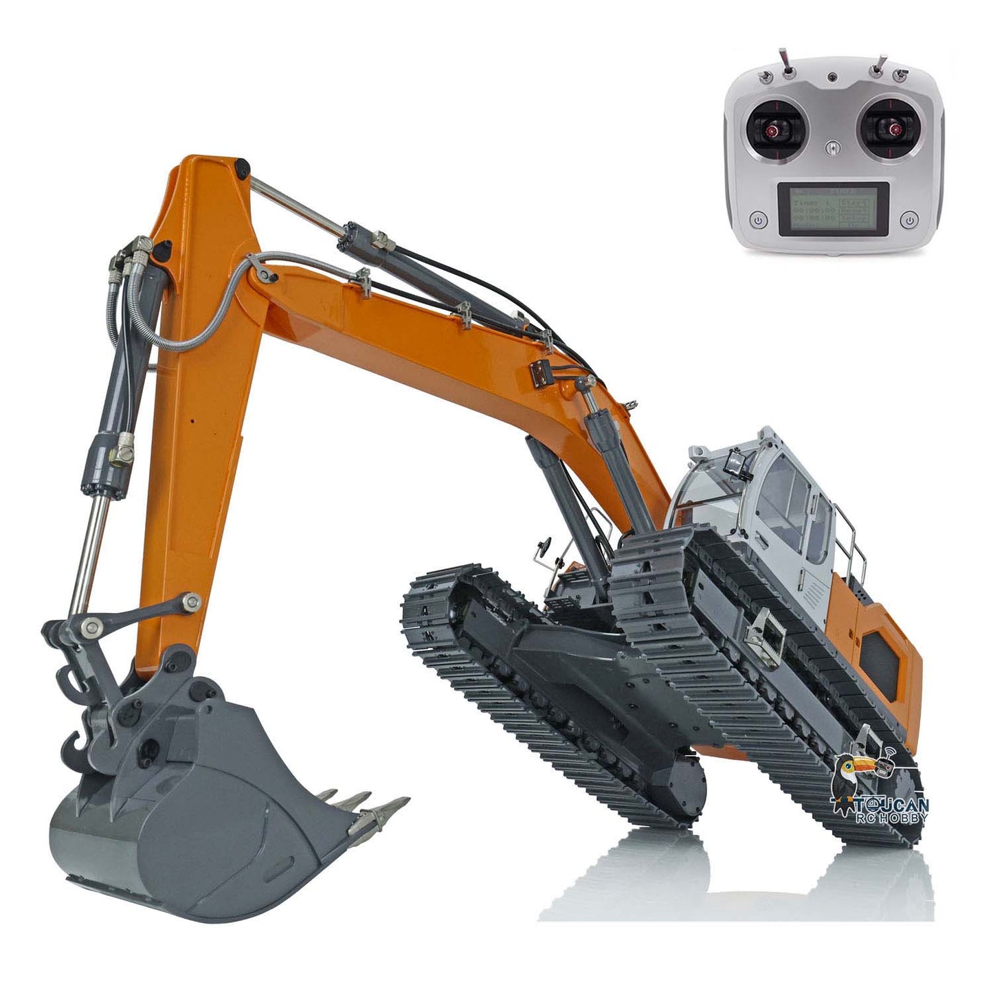 RC Hydraulic Shovel 1/14 Scale Radio Control Excavator 945 Painted Assembled Two Buckets Lights Radio System Truck