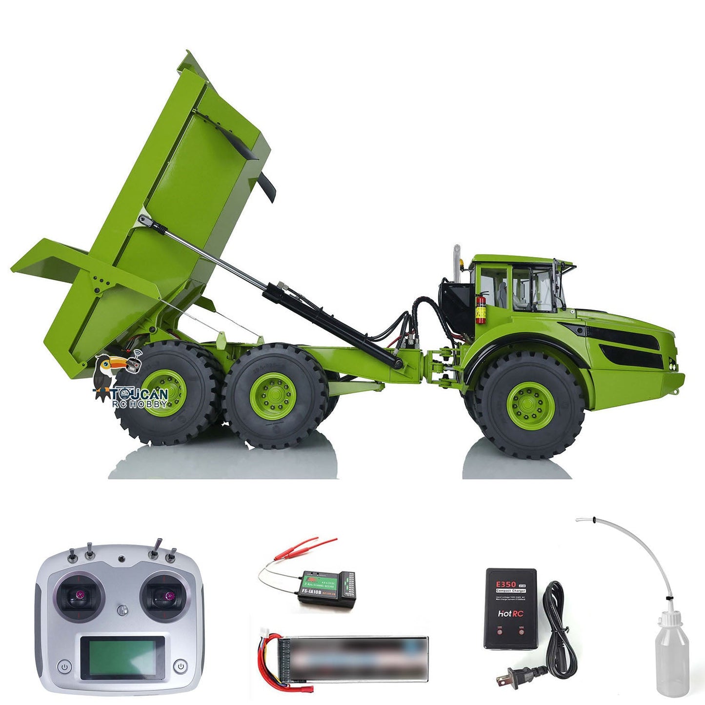 1/14 6x6 Hydraulic Lifting RC Articulated Truck Metal Dumper Car RTR Model A40G Remote Control Construction Vehicles Toys