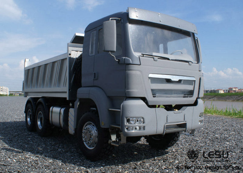 LESU TGS Cabin 1/14 Metal 8x8/6x6 RC Hydraulic Dumper Truck Tipper Vehicle 2 Speed High Torque Gearbox 540 Brushed Motor for RC Model Enthusiasts