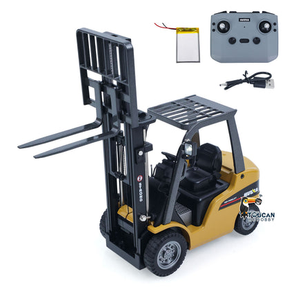 HUINA 1/50 Electric Remote Control Forklift 9925 Mini Warehouse RC Model Desktop Level Light Sound Effect Battery