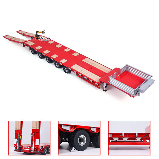 In Stock 5 Axles Steering LESU 1/14 Metal Semi Trailer Hydraulic Lifting Tailboard Electric Support Legs for DIY RC Tractor Truck Model
