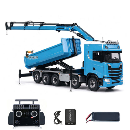 TOUCAN RC HOBBY LXY 770S Metal 1/14 10x10 RC Hydraulic Crane Full Dump Truck Lorry Car Frsky XE Lite Light Sound Painted Model
