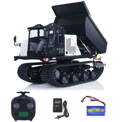 Fast Free Shipping Metal 1/14 RC Hydraulic Crawler Dump Truck T14R Radio Controlled Tracked Tipper RTR Construction Vehicle ST8 Light Sound Battery