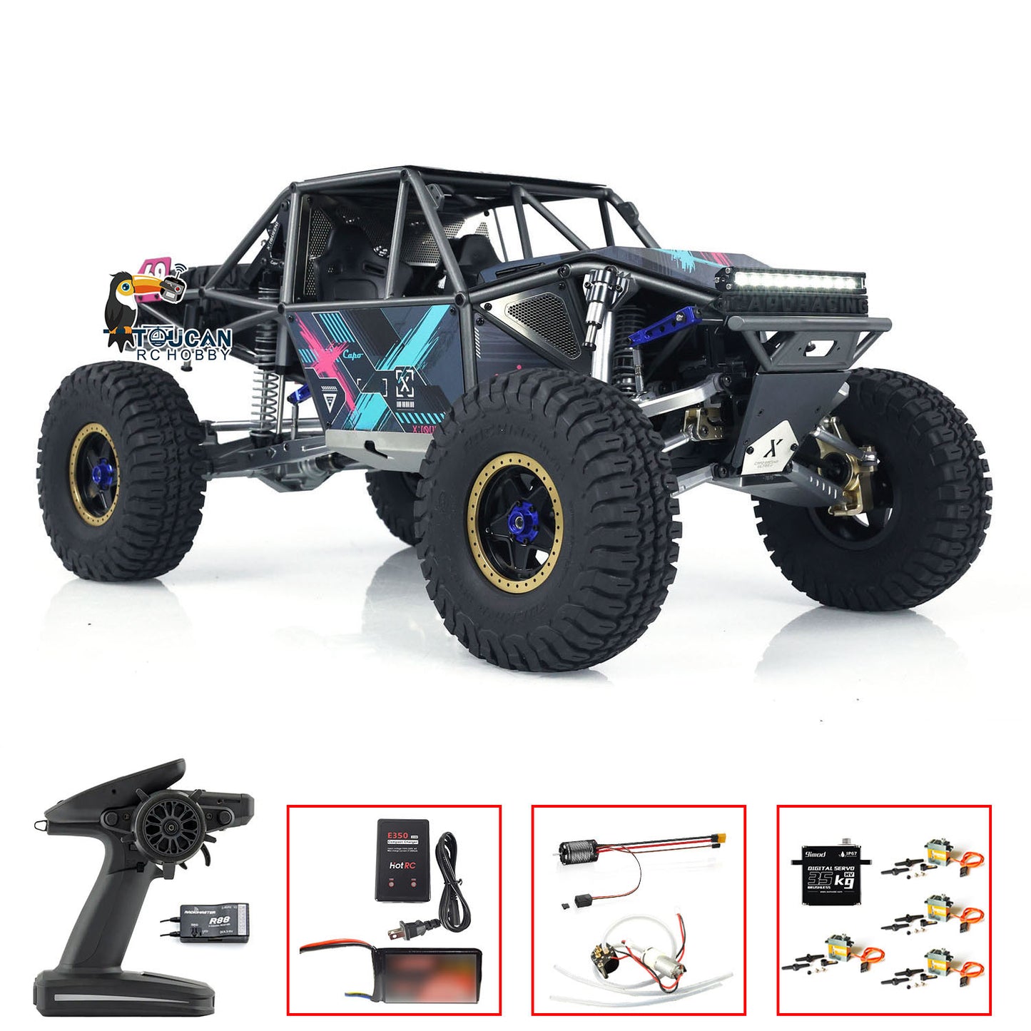 US Stock Capo U4 Queen 1/8 RC Crawler Light Sounds Smoke 2 Speed Radio Control Racing Vehicle CD1582X