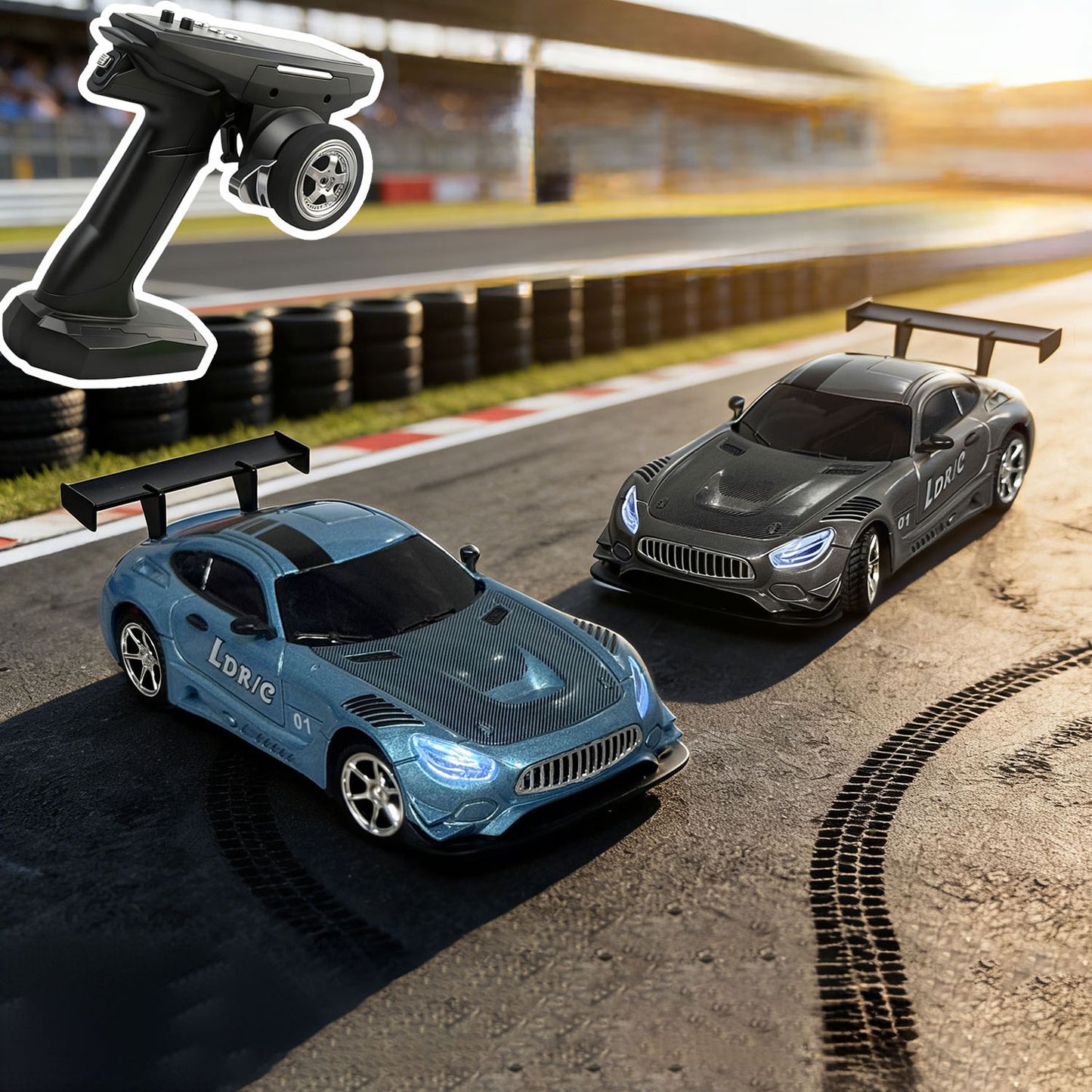 LDRC LD4301 1/43 Radio Control Drifting Car 4X4 RC Racing Vehicle Model Metal Body Shell 2Speed LED Lights No Sound System