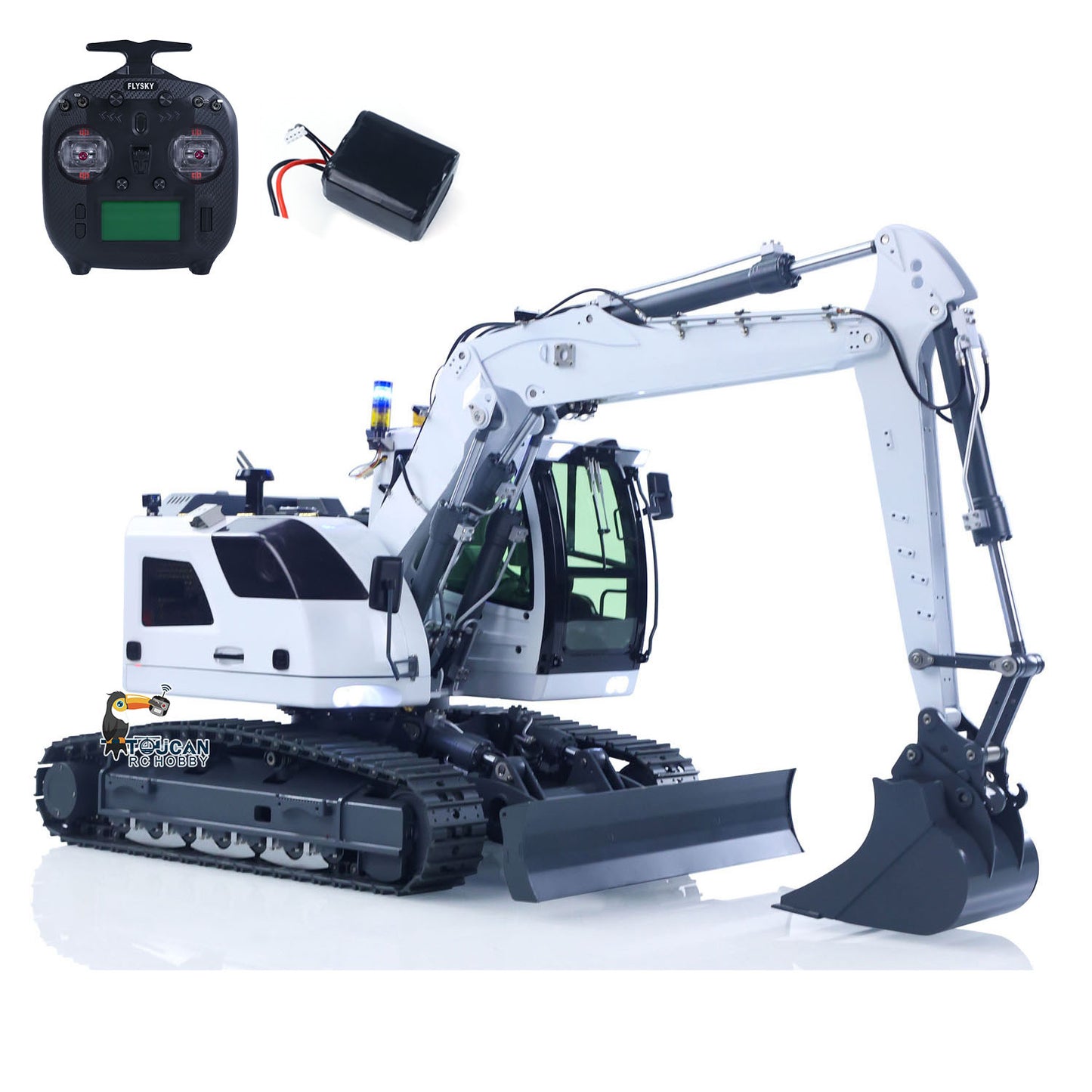 In Stock 1/14 RC Hydraulic Excavator 914 Remote Control Digger Model Construction Vehicle 5ways Valve Lights Flysky ST8 Radio RTR Battery