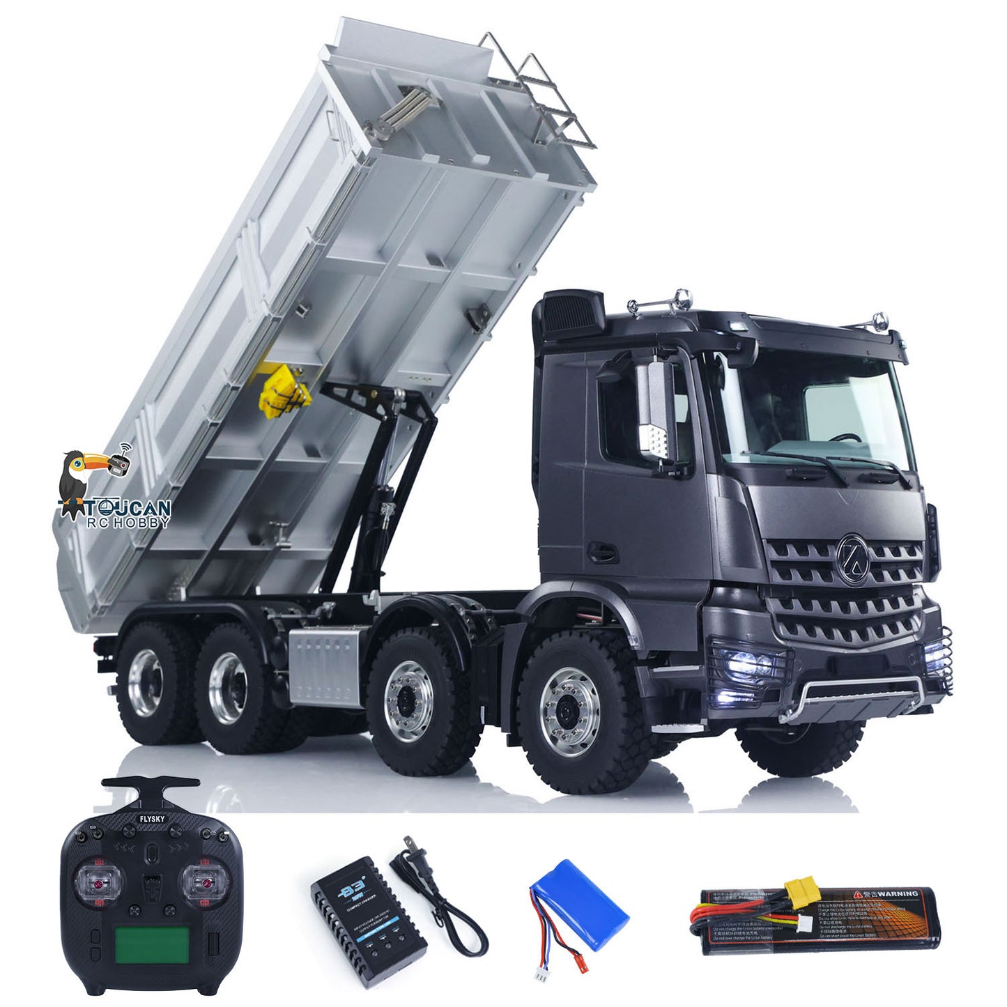 1/14 Kabolite K3367 8x8 Metal Hydraulic RC Tipper Remote Control Dump Truck Sonud Light 2Speed Model Battery ST8 Radio Axle Lock