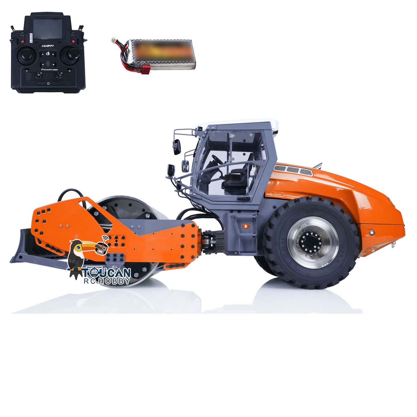 LESU Aoue H13i 1/14 Metal Hydraulic RC Road Roller A0009 Lock Differential Axles Front Shovel Light Sound System for Backyard Fun
