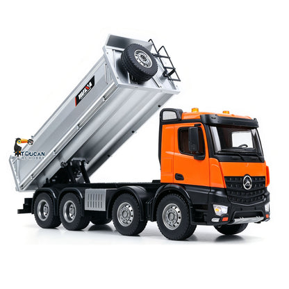 TOUCAN RC HOBBY HUINA 1/14 Metal Remote Control Dump Truck 1536-1 8X8 Electric Lifting RC Tipper Finished Model RTR Light Sound Effects Battery