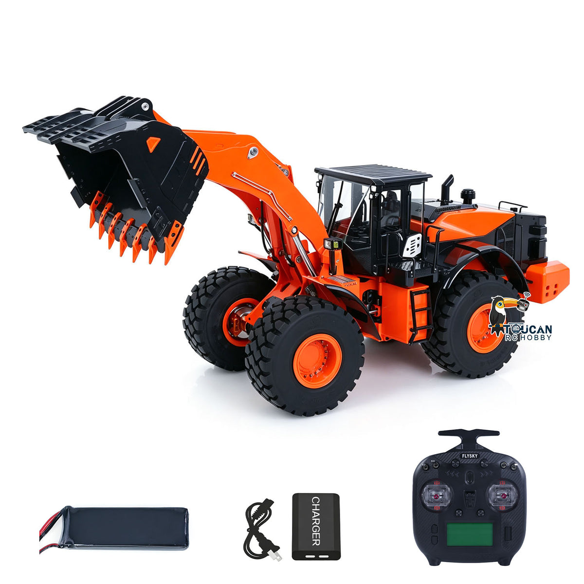 TOUCAN RC HOBBY JDMODEL 1/14 RC Metal Loader ZW370 198 Hydraulic Construction Vehicle Realistic Scale Model Light Sound Radio System for Adult