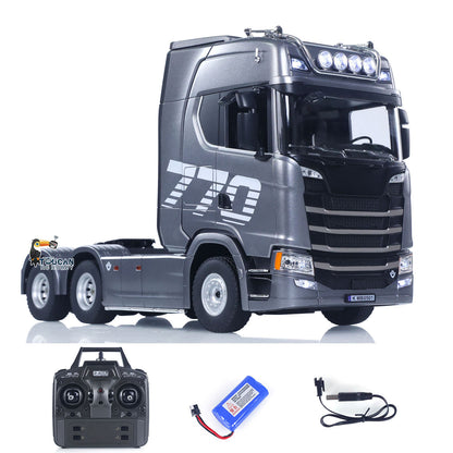 Fast Free Shipping 1/18 Plastic 6X4 Remote Control Tractor Truck 770S 1501 RWD RC Lorry Vehicle Light Sound Ready to Run Model Toys for Adults