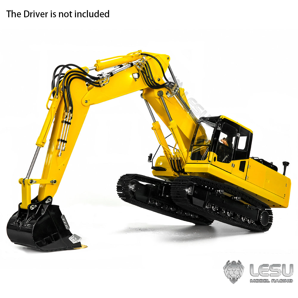 LESU 1/14 RC 3 Arms Hydraulic Painted Excavators Digger Model Electric Kits Metal Protective Fence Tree Digging Tool Selector