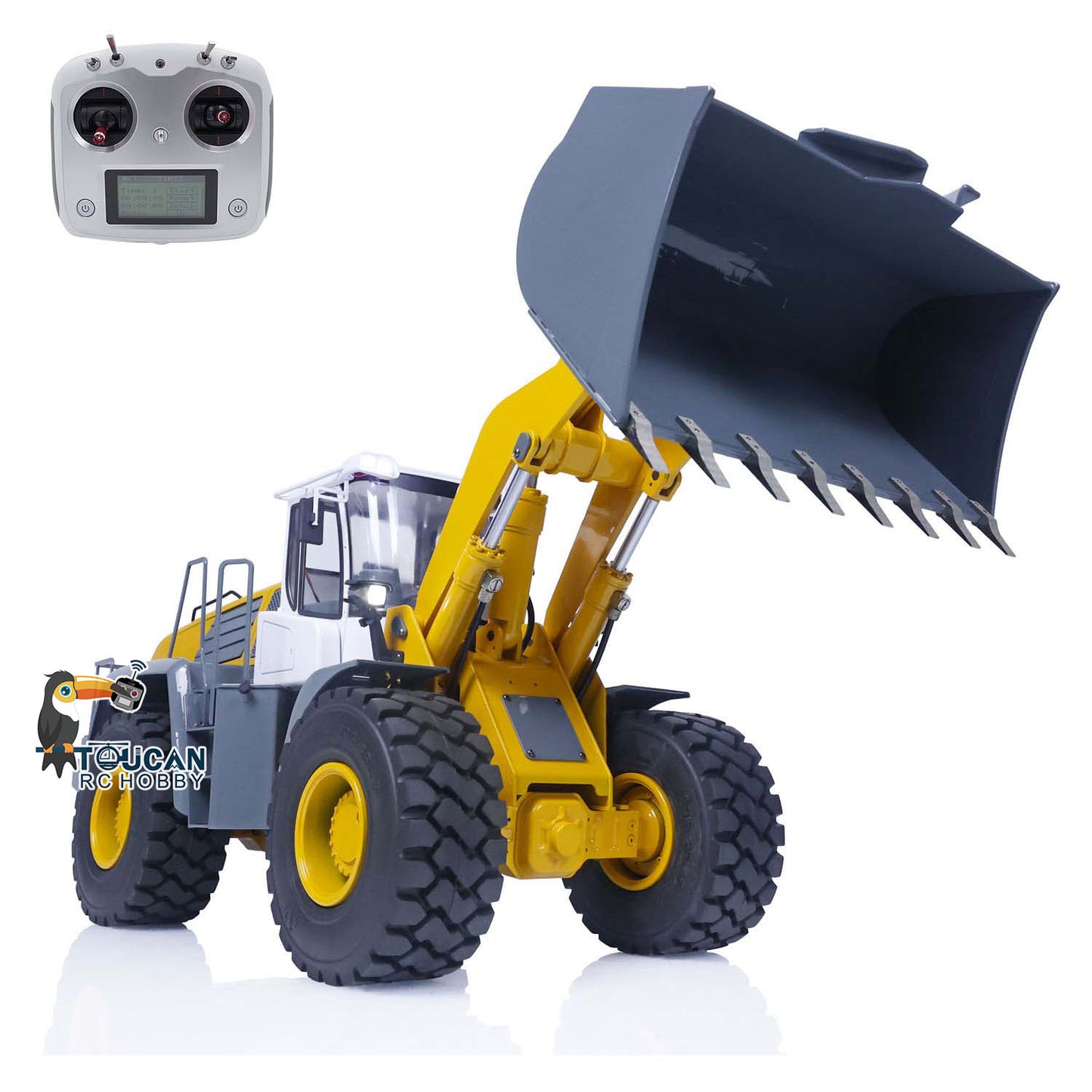 Toucanhobby 580 1/14 Metal RC PNP Hydraulic Wheel Loader 2 Speed Gearbox Reduction Axle I6S Controller Light Sound for Collectors