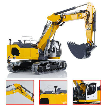 LESU Aoue LR945 1/14 Metal RC Hydraulic Excavator B0017 KIT/PNP CNC 7CH Valve 3-arm Digger LED Lights Electronic Display for Professional Construction Truck Model Collectors DIY