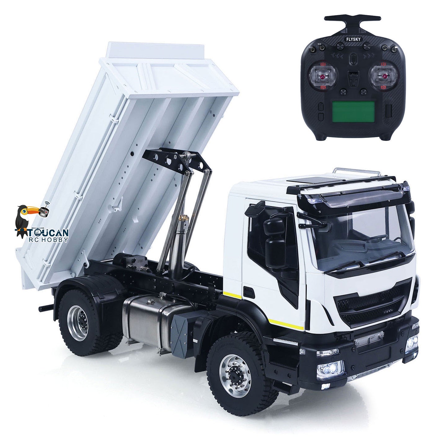 4*4 Metal 1/14 RC Hydraulic Dumper Truck Snow Blade Remote Control Tipper Cars Sound Light LED Assembled and Painted ESC Servo