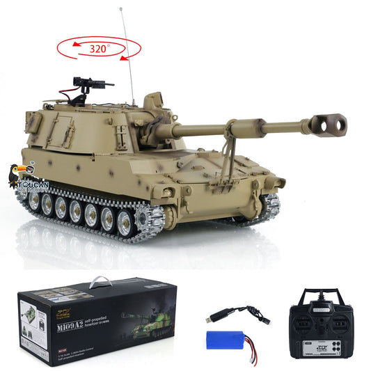US Stock TD 1/16 RC Military Tank M109A2 Howitzer Metal Wheels Track Gearbox Infrared BB Barrel Recoil System Remote Control Model