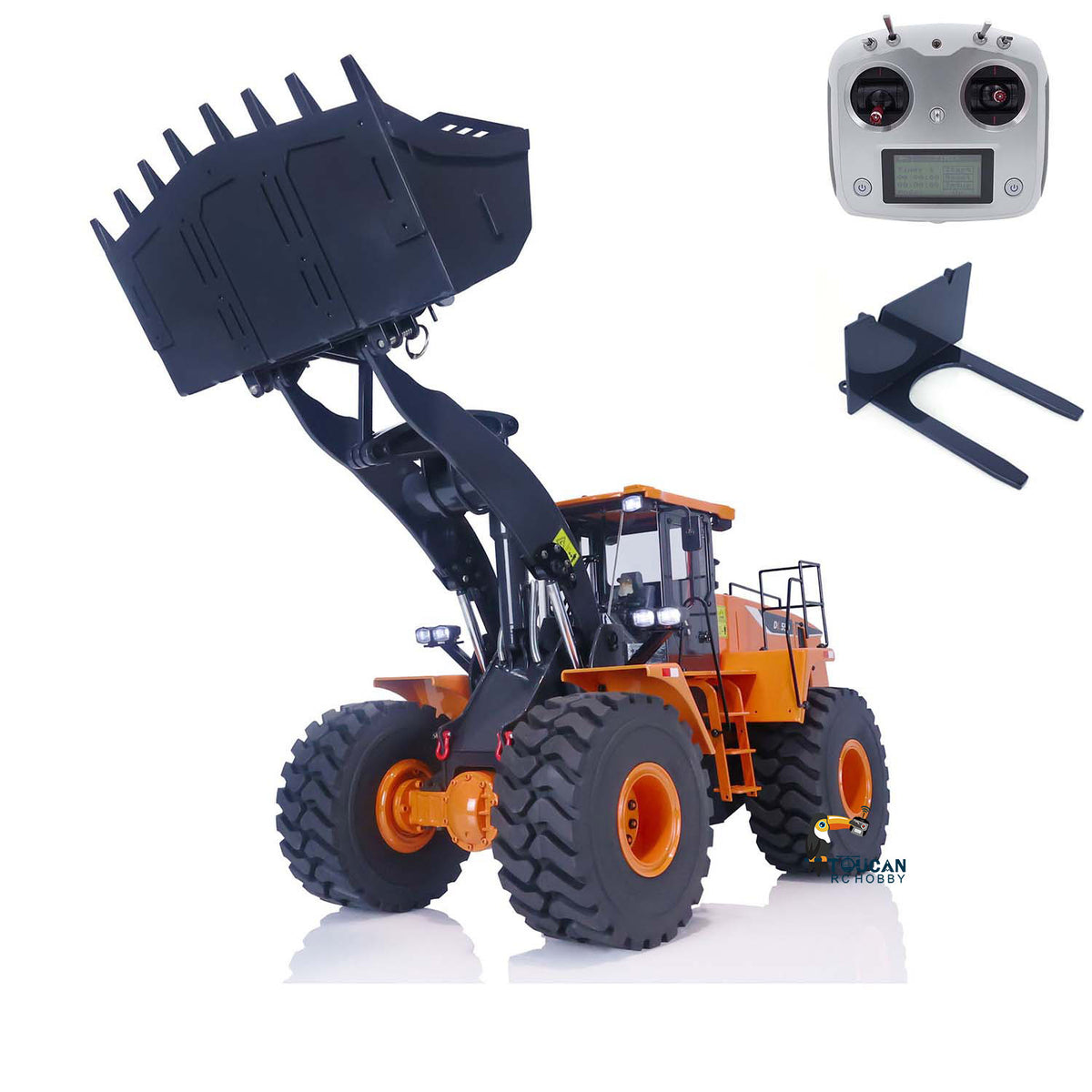 TOUCAN RC HOBBY XDRC 1/14 Scale RC Hydraulic Loader WA470 Metal Construction Vehicle 980L Remote Control Lights Sound Radio System