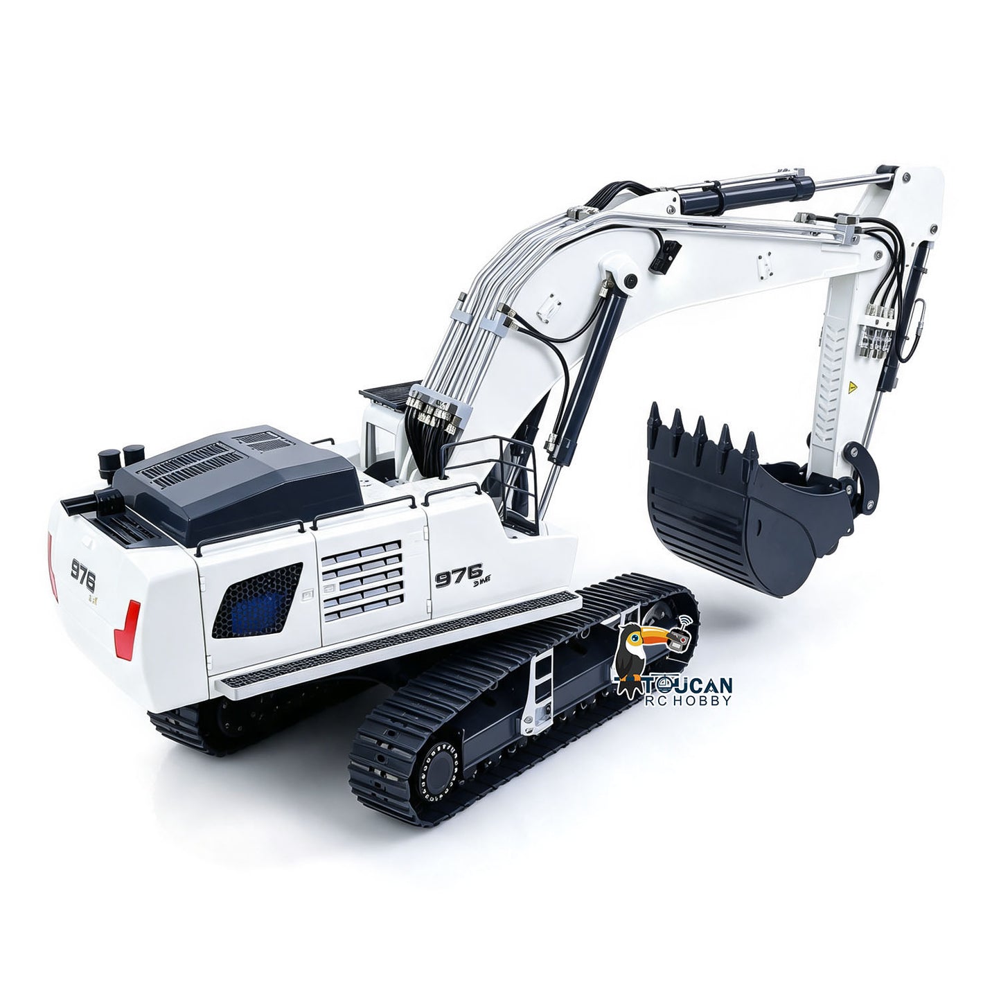 TOUCAN RC HOBBY LR976 1/12 Metal RTR RC Hydraulic Excavator 6-Way Valve Dual Pump Brushless Motor Quick Coupler PL18EV Lite Controller Smoke Light Sound
