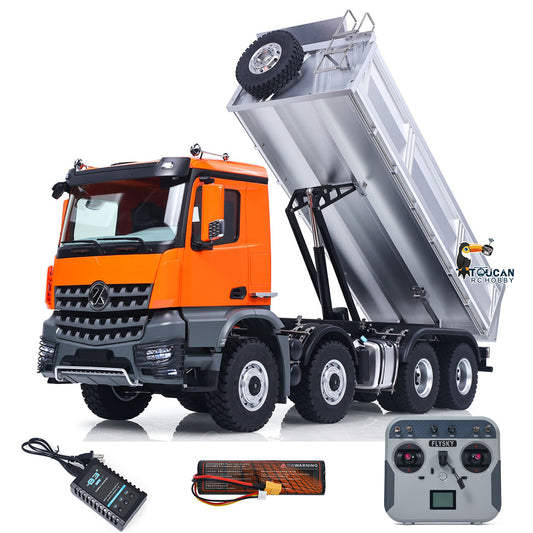 US Stock Kabolite 1/14 Electric RC Dump Truck K5703 8X8 Remote Control Tipper Model 2Speed Transmission Lights Sounds Battery Charger