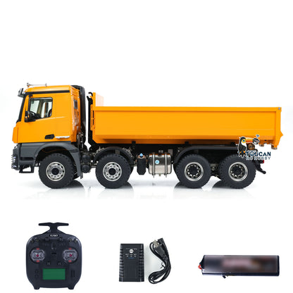 Kabolite K3365/K3366 1/14 Metal RC Roll on off Dumper Truck RTR 8x8 Hydraulic Tipper Vehicle 2-Speed Transmission Light & Sound System FlySky ST8 Controller Square/U-shaped Bucket for Model Collector