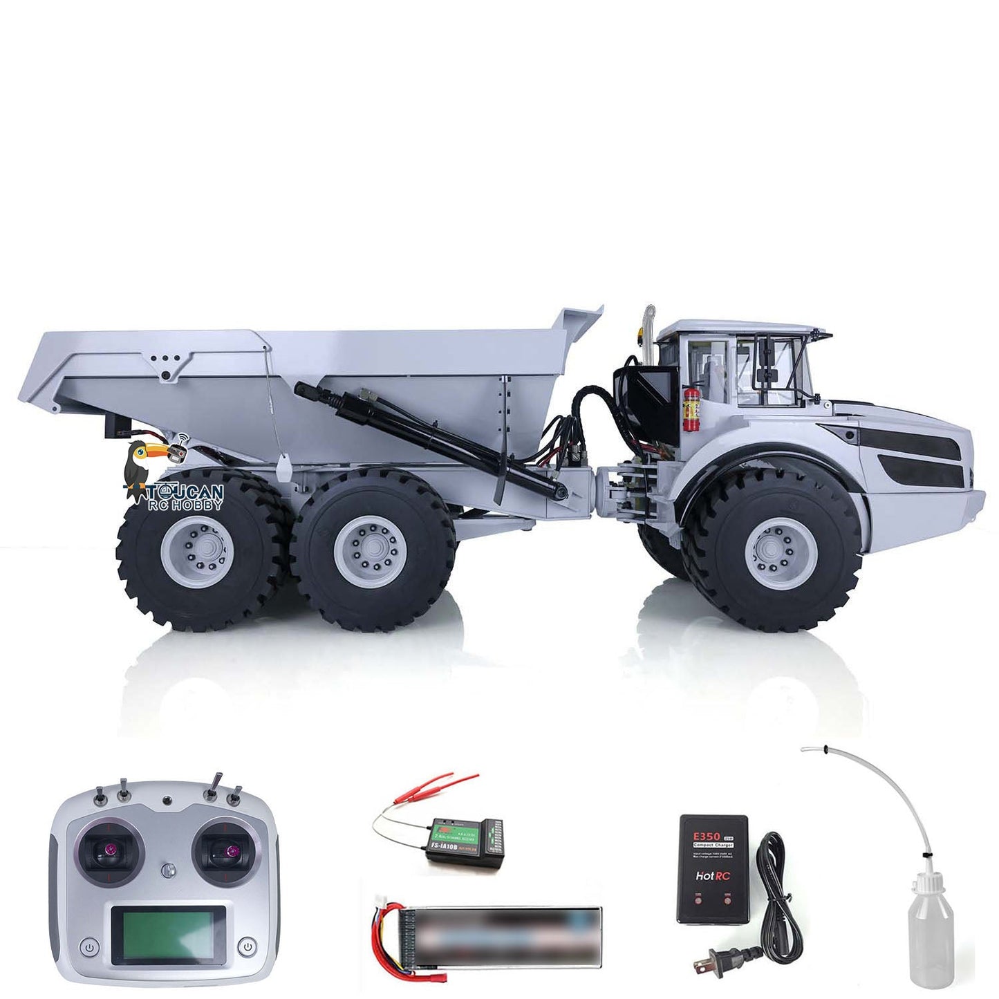 XDRC Metal 1/14 RC Hydraulic Articulated Truck A40G 6*6 Radio Controlled Dumper Tipper RTR Car Model Construction Vehicles