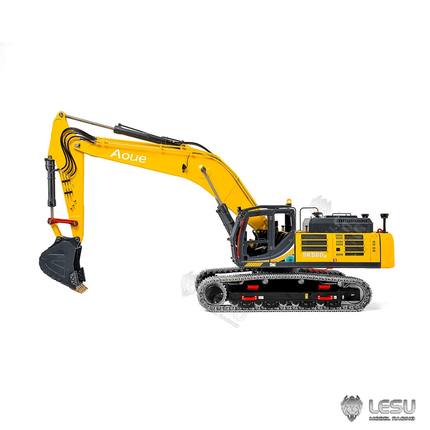 Metal LESU 1/14 Remote Control Hydraulic Tracked Excavator SK500 RC Digger 6CH Valve 3MAP Pump Brass Relief Valve Light System