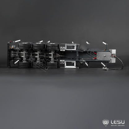 LESU 1/14 Metal Log Semi Trailer RC Wood Transport Car Light Electric Lifting Leg Servo-Controlled Drum Brake for TAMIYA Tractor