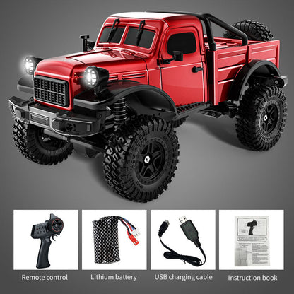 1/18 Remote Control 4WD Rock Crawler Car Simulation Pickup Truck 2.4GHz RC Crawler Brushed Motor Battery Light Ready to Run