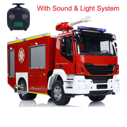 1/14 RC Fire Truck 4x2 Rescue Fire Vehicle 2-Speed Transmission Light Sound ST8 Remote Control System Emulated Car Hobby Models