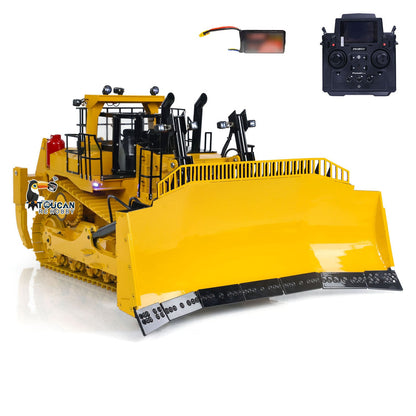 US Stock 1/14 Hydraulic RC Bulldozer Metal RTR Remote Control Dozers Model D11T Dozer Emulated Engineering Vehicle Light Smoke