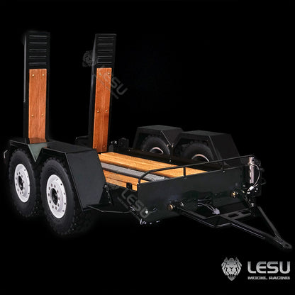 LESU A0041 1/14 Metal Trailer Hydraulic Lifting Tailboard with Landing Legs 3 Axles Chassis for RC Tractor Truck DIY Construction Model