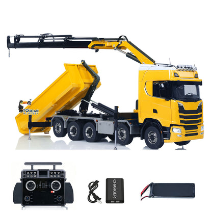 TOUCAN RC HOBBY LXY 770S Metal 1/14 10x10 RC Hydraulic Crane Full Dump Truck Lorry Car Frsky XE Lite Light Sound Painted Model
