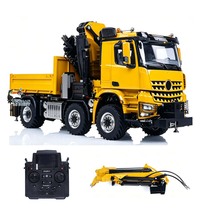 4151AK 1/14 Metal RC Agriculture Tractor Truck 6x6 Farm Lorry Hydraulic Crane Fly Jib Arm 3-Speed Gearbox Sound for Model Collector