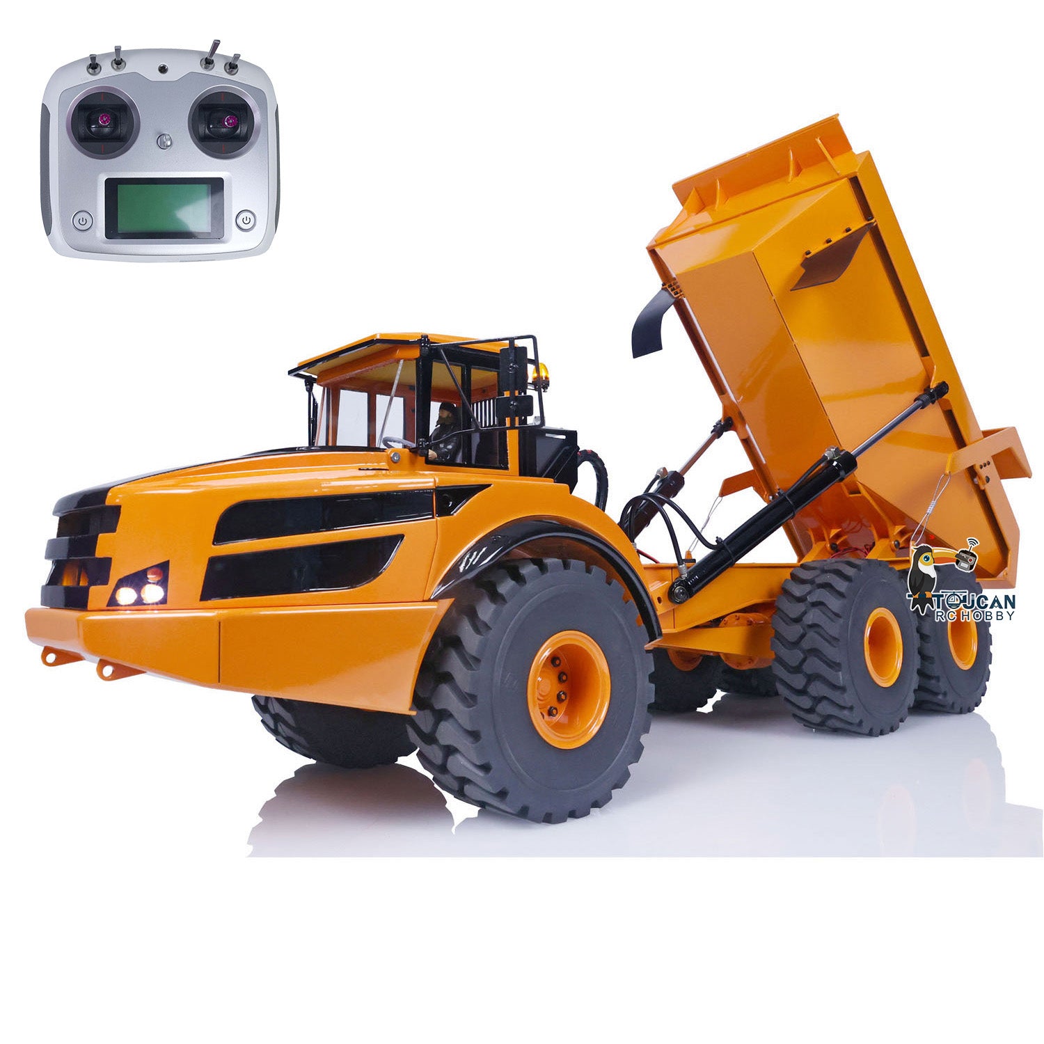 XDRC 1/14 RC Articulated Truck A40G 6x6 Metal Hydraulic Remote Control Dumper